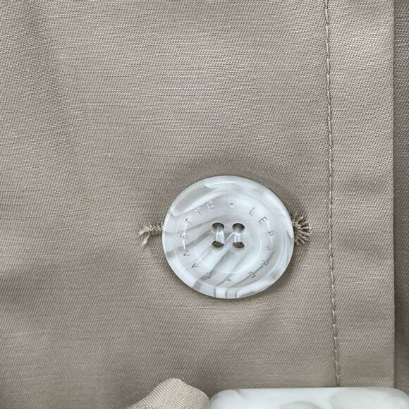 Nanette Lepore Trench Coat Big Button Up Single Breasted Tan Belted Small NEW - Picture 8 of 12